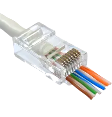 Kingda UTP RJ45 кат. 6 (100шт.) Конектор з наскрізними отворами