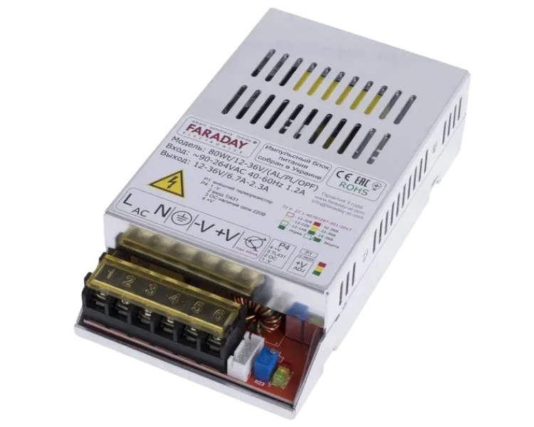 Faraday Electronics 80Wt/12-36V/ALU 11.8-37.5В 6.7-2.7А Блок живлення