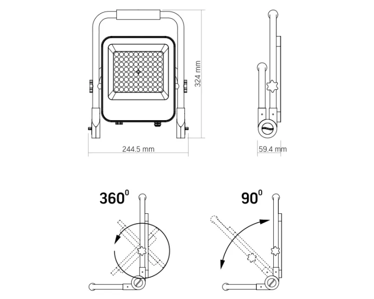 VIDEX PREMIUMVL-F2A-505 LED прожектор акумуляторний 50W 5000K 220V