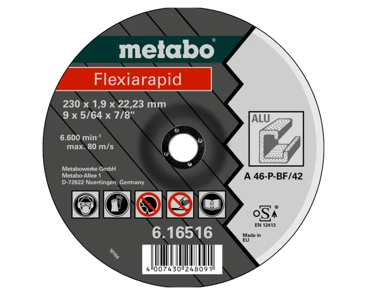 Metabo Flexiarapid (616513000) Відрізний круг по алюмінію 125 x 1,0 x 22,23 мм, TF 41