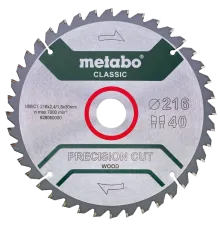 Metabo "precision cut wood - classic" (628060000) Пильний диск 216x30, Z40 WZ 5°neg.