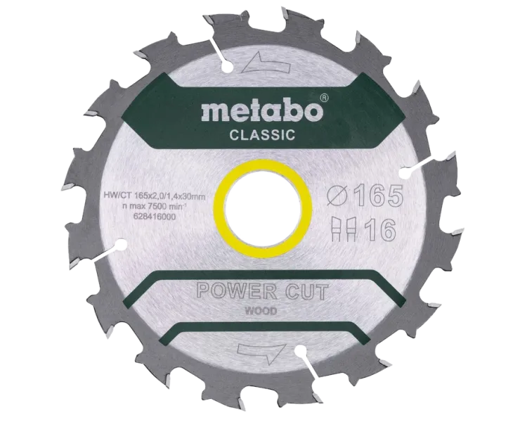 Metabo "power cut wood - professional" (628416000) Пильний диск 165x30, Z16 WZ 5° /B