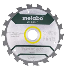 Metabo "power cut wood - professional" (628417000) Пильний диск 190x30, Z18 WZ 5° /B