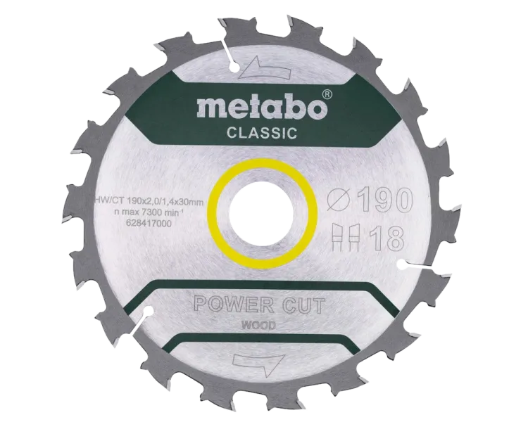 Metabo "power cut wood - professional" (628417000) Пильний диск 190x30, Z18 WZ 5° /B