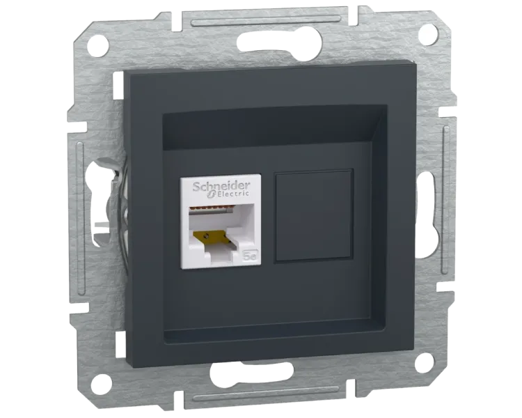 Schneider Electric Asfora EPH4300169 РОЗЕТКА КОМП'ЮТЕРНА RJ45 UTP КАТ. 5Е АНТРАЦИТ