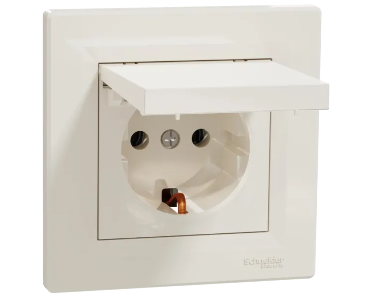 Schneider Electric Asfora EPH3100123 Розетка із кришкою, із заземленням