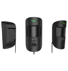 Дротовий сповіщувач руху з підтримкою фотоверифікації Ajax Superior MotionCam (PhOD) black Fibra