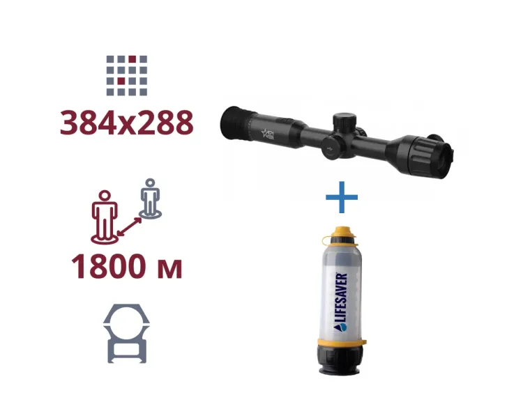 AGM Adder TS35-384 + LifeSaver Bottle Акція тепловізор та портативний очісник води