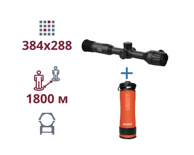 AGM Adder TS35-384 + LifeSaver Liberty Orange Акція тепловізор та портативний очісник води