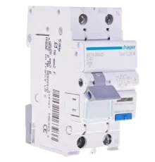 Hager ADA990D Дифавтомат 1P+N, 6kA, C-40A, 30mA, A