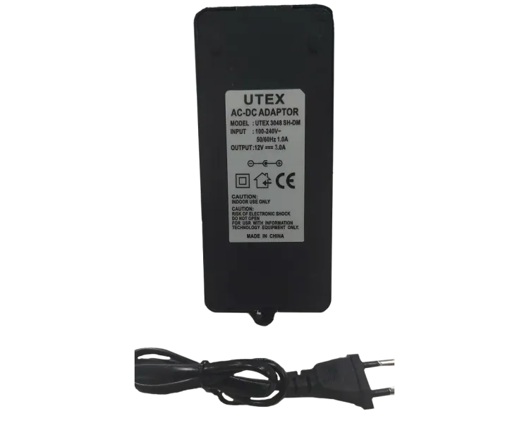 UTEX 3048SH-DM 12V 3А Блок живлення у пластиковому корпусі (шнур вилка)