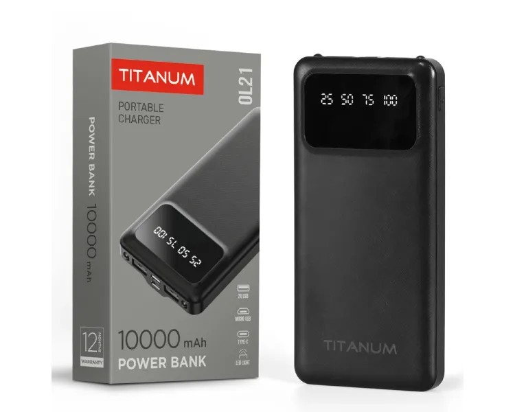 TITANUM OL21 Black 10000mAh Повербанк