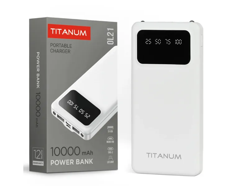 TITANUM OL21 White 10000mAh Повербанк