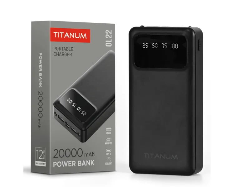 TITANUM OL22 Black 20000mAh Повербанк