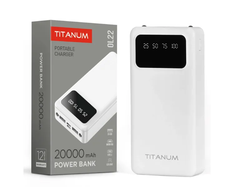 TITANUM OL22 White 20000mAh Повербанк