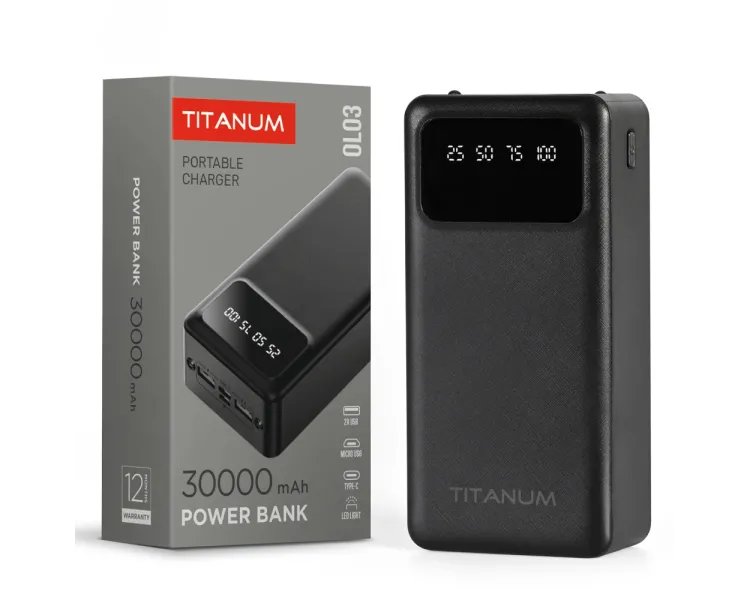 TITANUM OL03 Black 30000mAh Повербанк