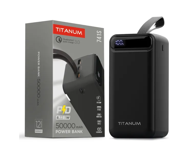 TITANUM 741S 22.5W Black 50000mAh Повербанк