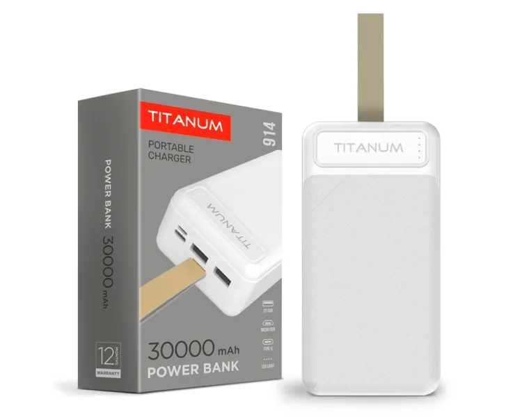 TITANUM 914 White 30000mAh Повербанк