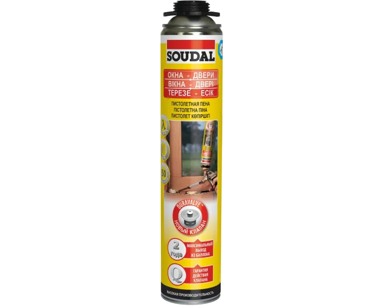 SOUDAL 750мл Піна монтажна пістолет