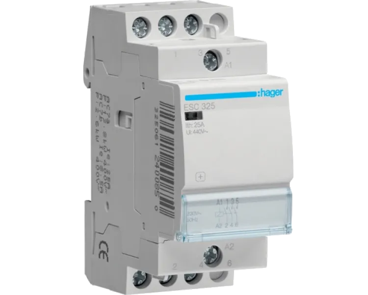 Hager ESC325 Контактор 25A 230В 3нв 2мод