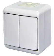 ETI Hermetics 4668001 Вимикач 2-клавішний накладний, білий, IP 54