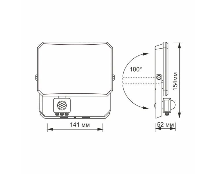 VIDEX F3 30W 5000K 220V LED прожектор з датчиком руху