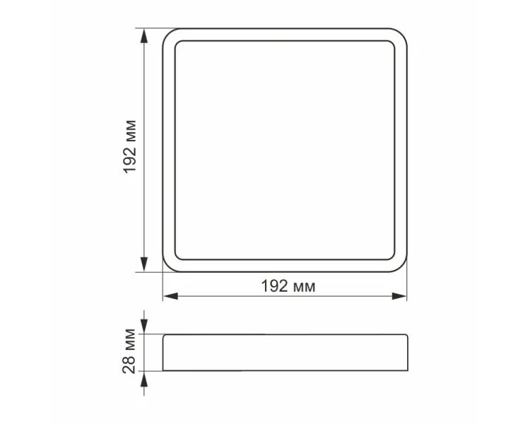 VIDEX 18W 5000K 220V LED світильник накладний квадрат