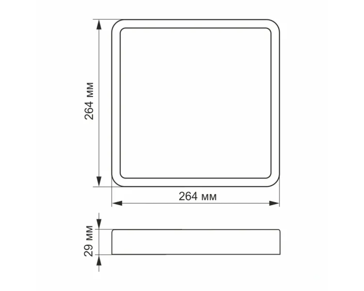 VIDEX 24W 5000K 220V LED світильник накладний квадрат Black