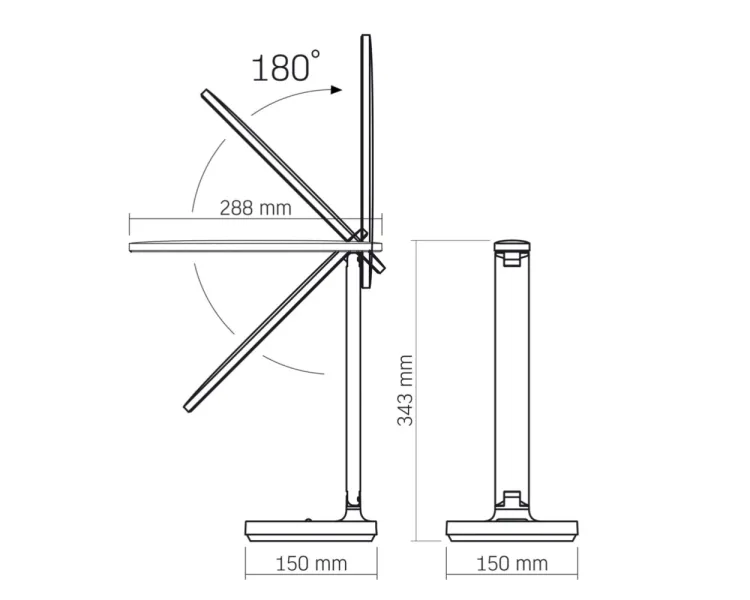 VIDEX VL-TF16W 5W 1800-5000K LED лампа настільна з акумулятором