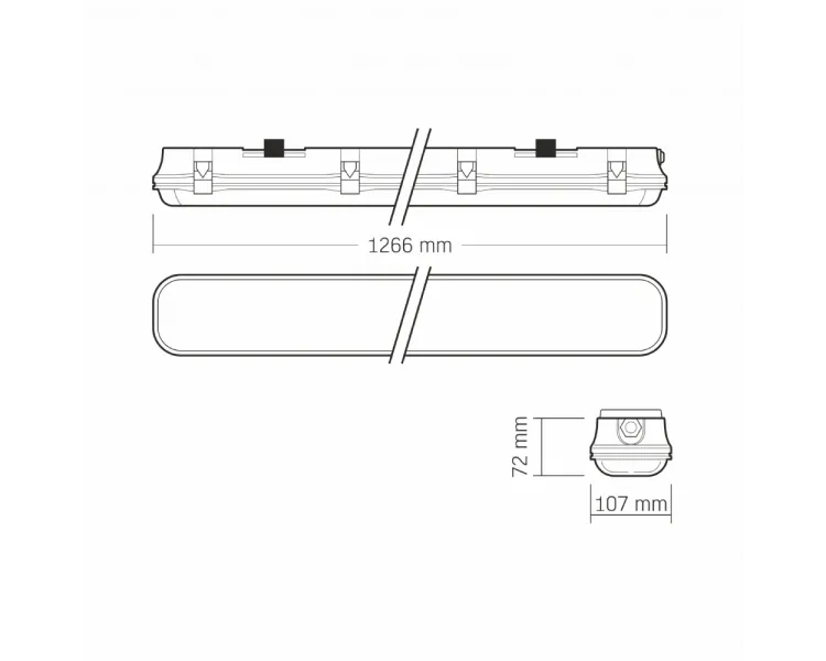 VIDEX 1,2М 220V LED світильник IP65 лінійний під лампу 2хТ8
