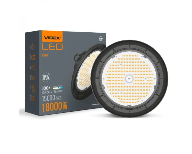 VIDEX 100W 5000K 220V LED світильник висотний ХайБей