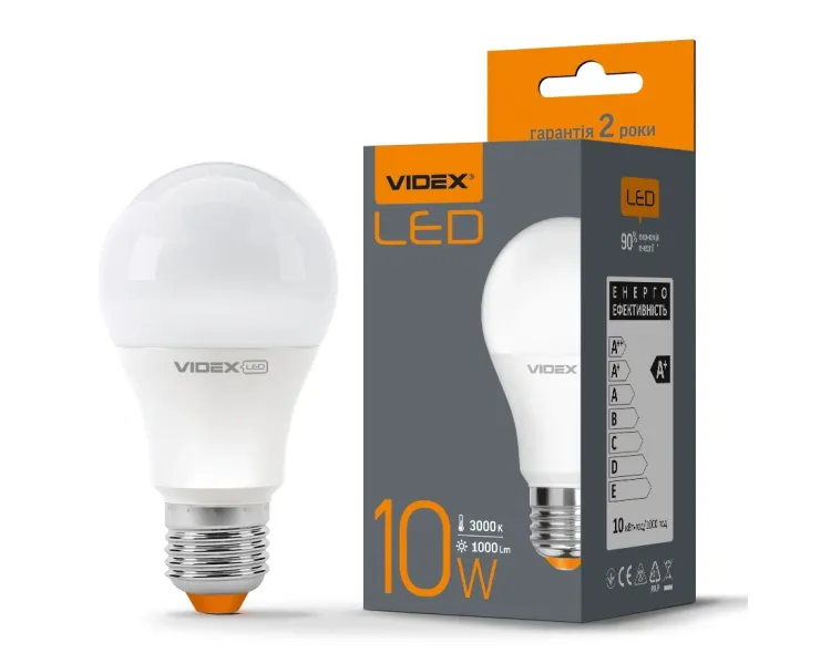VIDEX A60е 10W E27 3000K 220V LED лампа