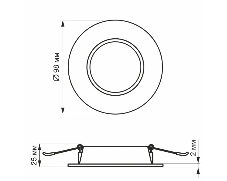 VIDEX 4W 5000K 220V LED світильник Back круглий