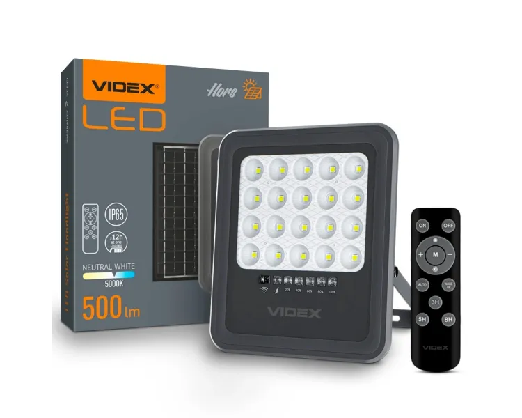 VIDEX 500Lm 5000K 3.2 V LED прожектор автономний