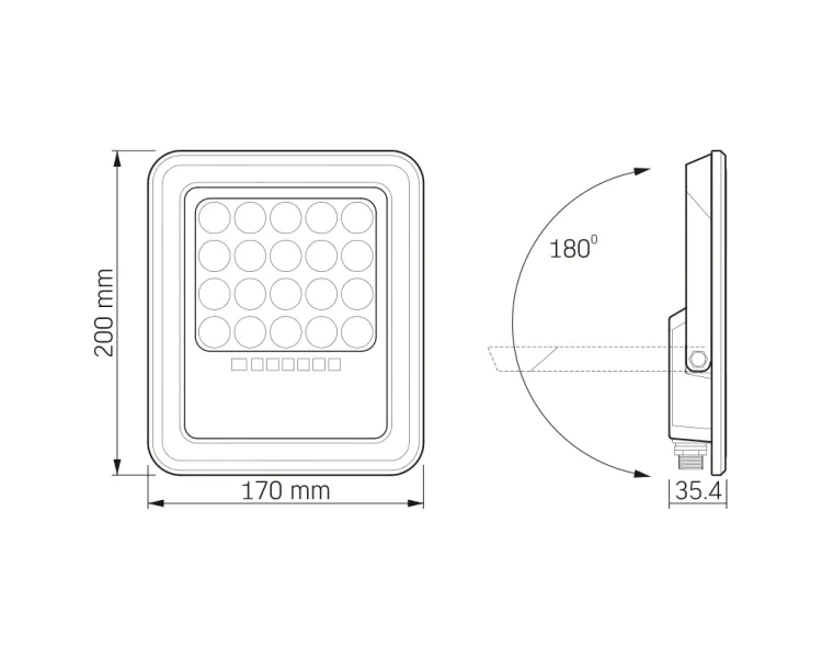 VIDEX 500Lm 5000K 3.2 V LED прожектор автономний