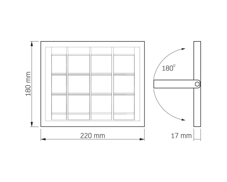 VIDEX 500Lm 5000K 3.2 V LED прожектор автономний