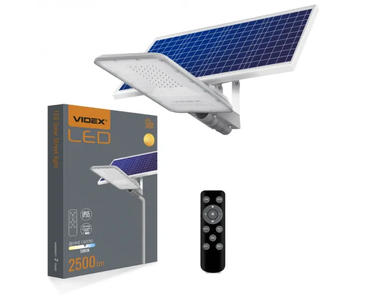 VIDEX 30W 5000K LED ліхтар вуличний автономний