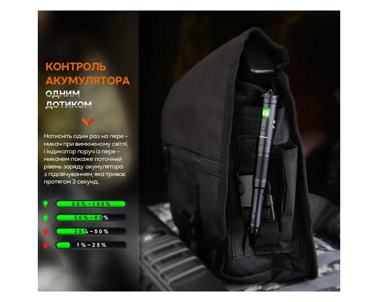 Fenix T6 Тактична ручка з ліхтариком чорна