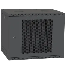 IPCOM 9U 600x450 Шафа телекомунікаційна двері перф (чорна)