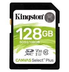 Kingston 128GB SDXC Canvas Select Plus 100R C10 UHS-I U3 V30 Модуль флеш-пам'яті