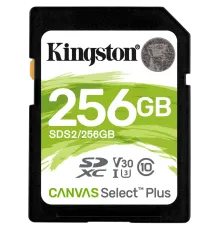 Kingston Canvas Select Plus 256Гб 100R C10 UHS-I U3 V30 Карта пам'яті SDXC