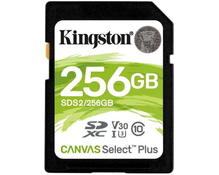 Kingston Canvas Select Plus 256Гб 100R C10 UHS-I U3 V30 Карта пам'яті SDXC