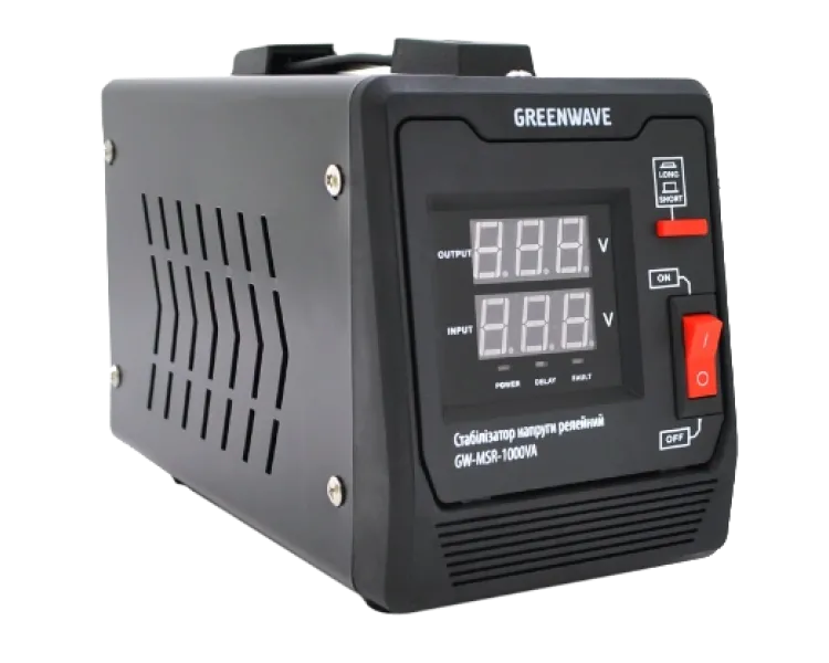 Green Wave Mauser 1000VA (700Вт) Стабілізатор напруги релейний 1xShuko, DC140-260V, AC220±8%, BOX