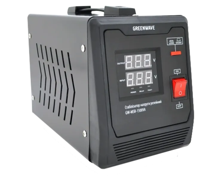 Green Wave Mauser 1500VA (1050Вт) Стабілізатор напруги релейний 1xShuko, DC140-260V, AC220±8%, BOX