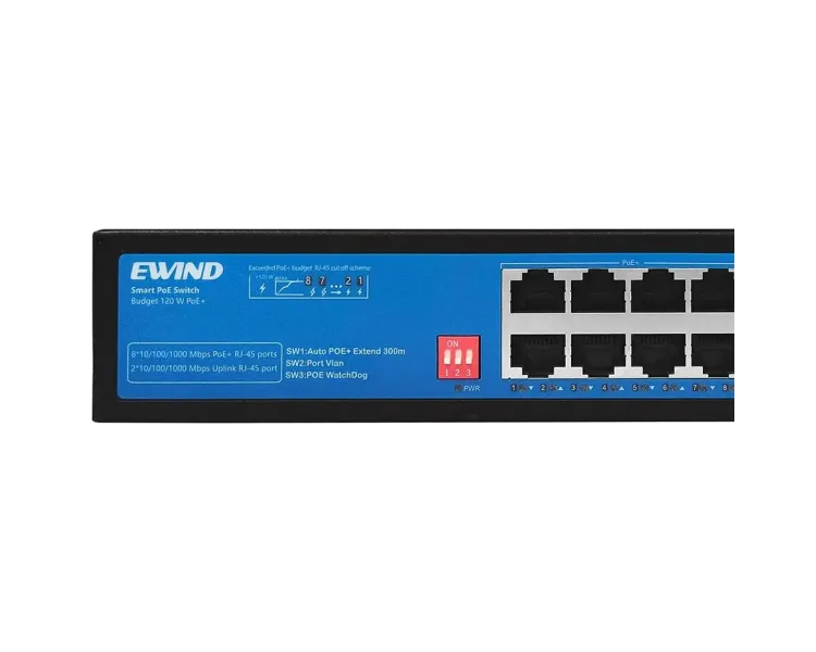 Ewind EW-S1910G-AP PoE Комутатор 10 портів некерований