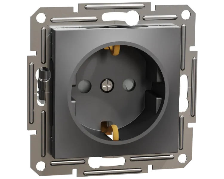 Schneider Electric Asfora EPH2900271 Розетка із заземленням та шторками антрацит