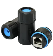 LW IP68 RJ45-RJ45 STP кат.6 Водонепроникний з'єднувач