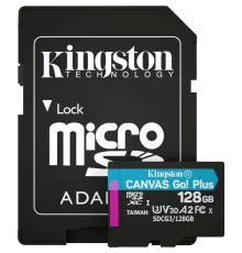 Kingston 128GB microSDXC A2 U3 V30 + ADP Модуль флеш-пам'яті