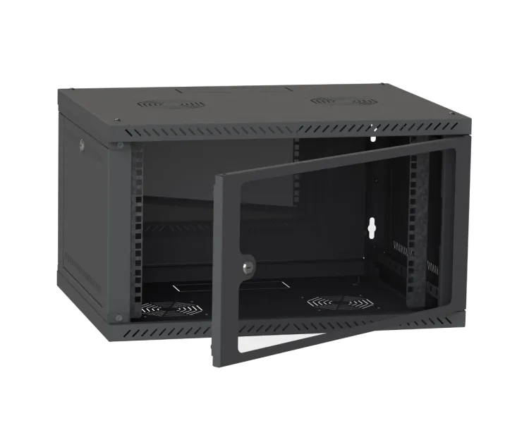 IPCOM СН-4U-060х035-ДС-9005 Шафа телекомунікаційна скло (RAL9005)