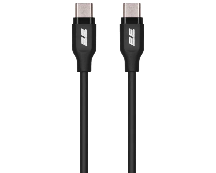 2E Type-C Glow USB-C > USB-C Кабель заряджання/синхронізації 1м 60Вт чорний